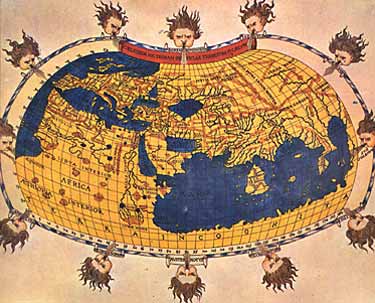  Mapa del ecúmeno. Miniatura del Codex Wilton 